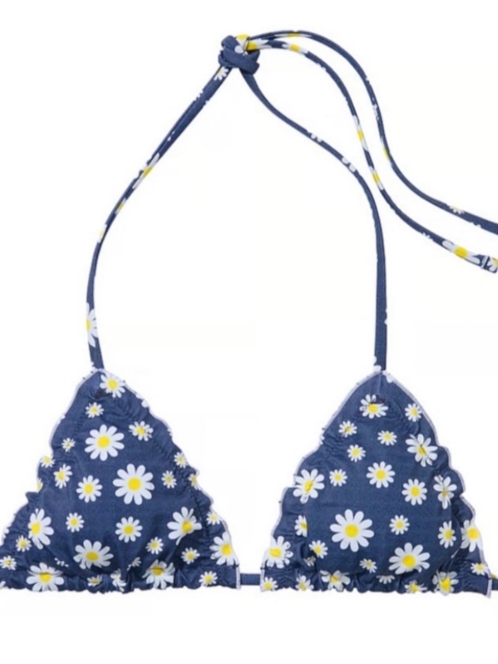 Frankie’s Bikinis Navy Daisy Triangle Bikini Top